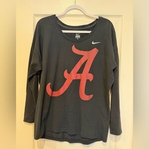 Nike Black Long Sleeve Top with Large Red Alabama Graphic